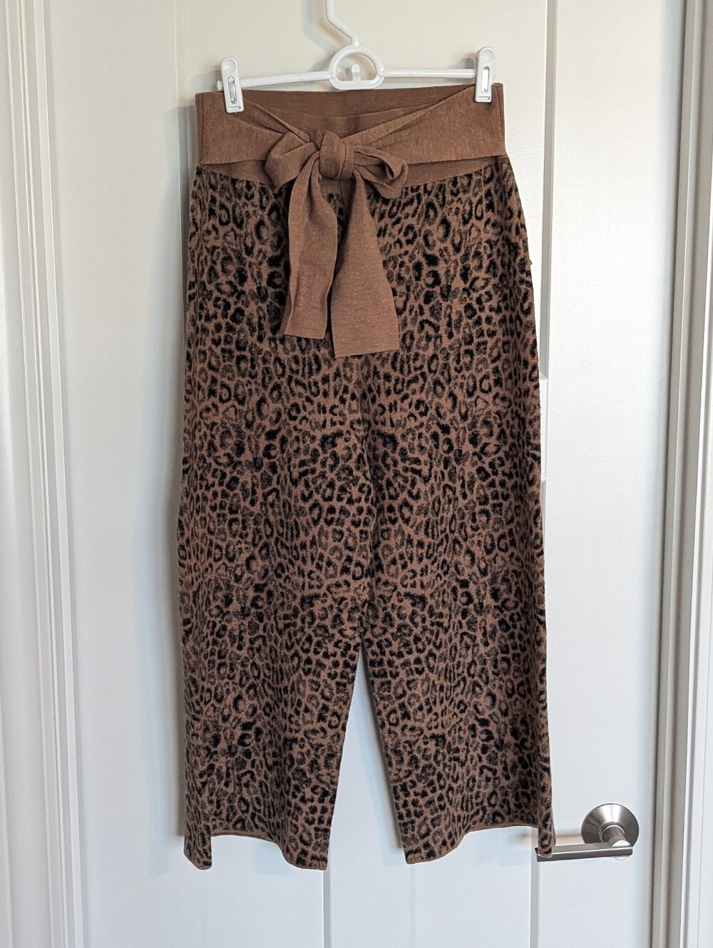 Moth by Anthropologie Leopard Sweater Tie Knit Pants sz M
